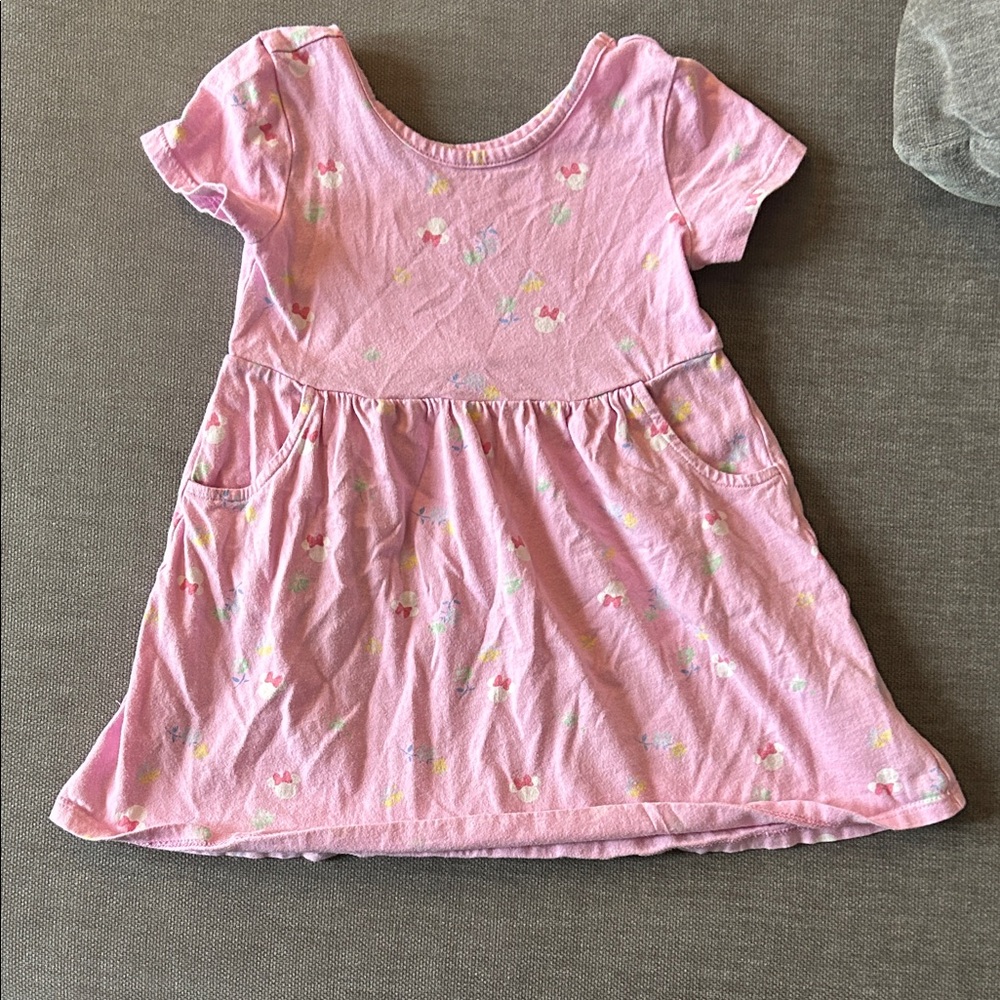 Disney x Gap Pink Floral Kids Dress Minnie Mouse size 4 years